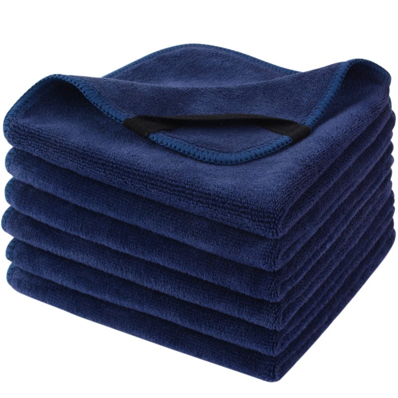 SINLAND Microfiber Facial Cloths Fast Drying Washcloth 12inch x 12inch (6pack, Navy Blue) - Image 1